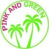 Pink and Green Lawn Care and Landscape Logo